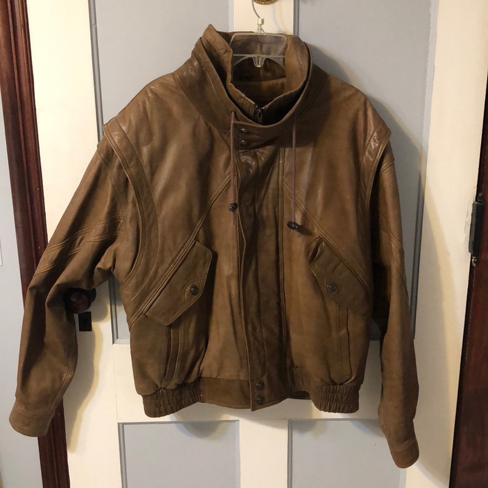 Adventure bound - leather thermal insulated bomber jacket